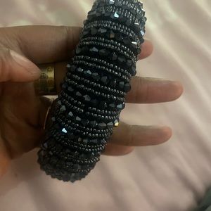 Navy blue beaded headband